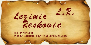 Ležimir Resković vizit kartica